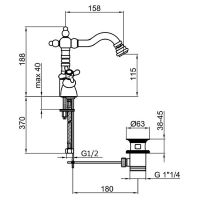 Смеситель для биде Webert Ottocento OT710402010 Золото — фото 2, Смесители