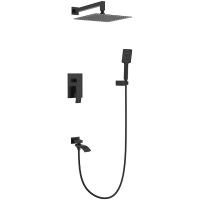 Душевая система Gappo G7107-6 Черная матовая — фото 1, Встраиваемые душевые комплекты