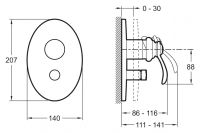 Смеситель для душа Jacob Delafon Fairfax E98722-CP Хром — фото 2, Смесители