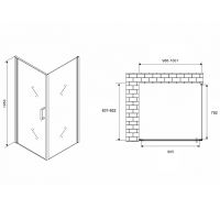 Душевой уголок Abber Sonnenstrand 100х85 профиль Хром стекло матовое арт-AG04100M-S85M — фото 4, Прямоугольные душевые уголки