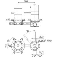 Смеситель для душа Rav Slezak X582T с термостатом Хром — фото 2, Смеситель для душа