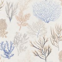 Обои Casadeco Rivage 83976202 Винил на флизелине (0,53*10,05) Белый/Разноцветный, Листья — фото 1, Обои для стен