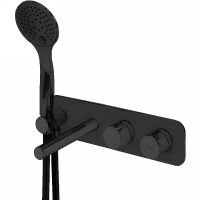 Смеситель для ванны Cezares Czr CZR-B-VDM1-T-NOP с термостатом Черный матовый — фото 1, Смеситель для ванны