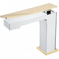 Смеситель для раковины Boheme Q 141-CRG.2 Хром Золото — фото 1, Смесители