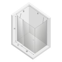 Душевой уголок New Trendy New Soleo Chrome 120х70 K-0658 профиль Хром стекло прозрачное — фото 7, Душевые уголки