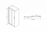 Душевая дверь Abber Schwarzer Diamant 160 профиль Черный стекло прозрачное арт-AG30160BH — фото 5, Раздвижные душевые двери