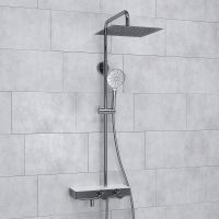Душевая система WasserKRAFT A113.118.127.CH Thermo с термостатом Хром Белая — фото 8, Душевые стойки