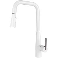 Смеситель для кухни Kaiser Claro 22144-24 Белый матовый Вороненая сталь — фото 1, Смесители