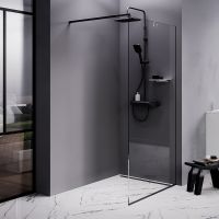 Товар: Душевая перегородка AM.PM Func 100 W84WI-100-F1-BTE профиль Черный стекло прозрачное - фото 1 Душевая перегородка AM.PM Func 100 W84WI-100-F1-BTE профиль Черный стекло прозрачное — фото 1, Душевые перегородки