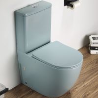 Унитаз компакт CeramaLux 2166XMLG Зеленый матовый с бачком и сиденьем Микролифт — фото 1, Напольные унитазы