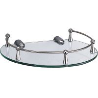 Стеклянная полка WasserKRAFT K-566 Хром — фото 1, Полки для ванной и душа