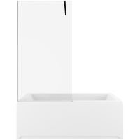 Шторка на ванну Allen Brau Infinity 3 80 3.21061.BA профиль Серебро браш стекло прозрачное — фото 2, Неподвижные шторки для ванной