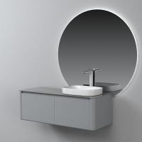 Тумба с раковиной Black&White Universe U915.1200 R 120 R 9151200R подвесная Glossy light grey — фото 10, Мебель для ванной