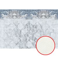 Фреска Ortograf Splendo 31766 Фактура флок FLK Флизелин (4*2,7) Белый/Синий, Орнамент — фото 1, Фрески