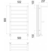Товар: Водяной полотенцесушитель Terminus Анкона П8 500x800 4670078529978 с полкой Хром, нижнее подключение, G 1/2" ВР - фото 4 Водяной полотенцесушитель Terminus Анкона П8 500x800 4670078529978 с полкой Хром, нижнее подключение, G 1/2" ВР — фото 4, Водяные полотенцесушители