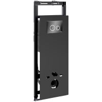 Инсталляция WasserKRAFT Salm 27TLT.010.ME.BL.PB01 для унитаза Черное стекло с Черной глянцевой клавишей смыва — фото 1, Инсталляции