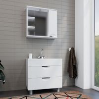 Товар: Зеркало со шкафом Mixline Этьен 75 R 529941 с подсветкой Белое - фото 2 Зеркало со шкафом Mixline Этьен 75 R 529941 с подсветкой Белое — фото 2, Зеркальные шкафы в ванную