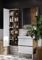 Шкаф пенал Aquaton Сканди 40 1A253403SDZ90 подвесной Белый Дуб рустикальный — фото 6, Мебель для ванной