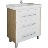 Тумба под раковину Sanflor Ларго 80 С0002112 Белая Швейцарский вяз — фото 1, Тумбы под раковину