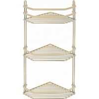 Полка корзина Tekno-tel ES076G угловая Золото — фото 1, Полки для ванной и душа