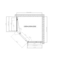 Душевой уголок Vincea Show 100x100 VSP1-4SH100CLB профиль Черный стекло прозрачное — фото 7, Душевые уголки