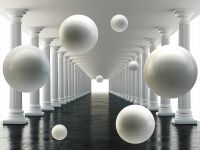 Фреска Ortograf 3D 33260 Фактура флок FLK Флизелин (3,6*2,7) Белый/Черный, Архитектура/Абстракция — фото 2, Фрески