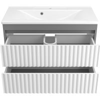 Товар: Тумба с раковиной Brevita Balaton 90 УТ000012300 подвесная Белая матовая Серая матовая - фото 3 Тумба с раковиной Brevita Balaton 90 УТ000012300 подвесная Белая матовая Серая матовая — фото 3, Мебель для ванной