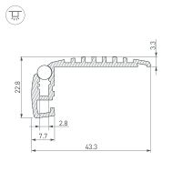 Профиль алюминиевый Arlight 019195 накладной для ступеней Серебристый — фото 2, Профили для светодиодных лент