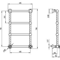 Водяной полотенцесушитель Migliore Edera 79x48 20305 Хром — фото 2, Водяные полотенцесушители