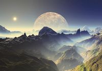 Фреска Ortograf Горы 30076 Фактура бархат FX Флизелин (3,9*2,7) Синий/Бежевый, Горы/Природа — фото 2, Фрески