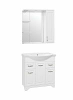 Зеркало со шкафом Style Line Олеандр 2 Люкс 75 ЛС-00000051 с подсветкой Белое — фото 3, Мебель для ванной