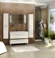 Тумба под раковину Aquaton Мадрид 120 М 1A168701MA010 подвесная Белая — фото 8, Тумбы под раковину