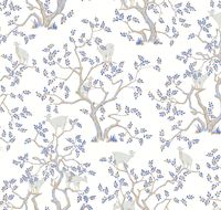 Обои LOYMINA Origins ALS5 001 Винил на флизелине (1*10,05) Белый/Голубой, Деревья/Животные — фото 2, Обои для стен