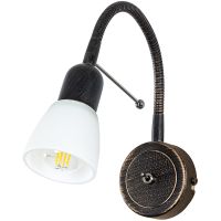 Настенный светильник Artelamp Lettura A7009AP-1BR Белый Коричневый — фото 1, Светильники