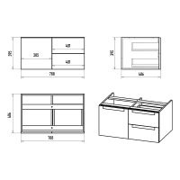 Тумба с раковиной Brevita Cargo 80 УТ000024159 подвесная Белая матовая — фото 11, Мебель для ванной