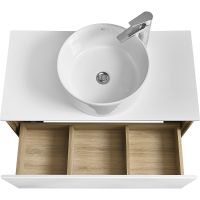 Тумба под раковину Aquaton Либерти 90 1A279901LYC70 подвесная Дуб эльвезия Белая — фото 14, Тумбы под раковину