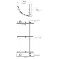 Товар: Стеклянная полка Bemeta Omega 104202152 угловая Хром - фото 2 Стеклянная полка Bemeta Omega 104202152 угловая Хром — фото 2, Полки для ванной и душа