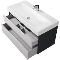 Тумба под раковину Creto Amelia 100 14-1079G подвесная Антрацит Белый матовый — фото 3, Тумбы под раковину