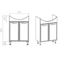 Тумба под раковину VIANT Милан 60 VMIL60BA-T2ST Белая — фото 5, Мебель для ванной