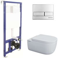 Комплект унитаза с инсталляцией Berges Ego XL 043233 с сиденьем Микролифт и клавишей смыва Хром — фото 1, Комплекты унитаз + инсталляция