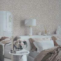 Обои Andrea Rossi Gavi 54378-3 Винил на флизелине (1,06*10) Бежевый/Серый, Листья — фото 2, Обои для стен