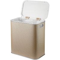 Товар: Корзина для белья Geralis PLH-M Punto Бежевая, кант Хром, малая - фото 2 Корзина для белья Geralis PLH-M Punto Бежевая, кант Хром, малая — фото 2, Корзины для белья