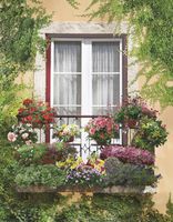 Фреска Ortograf Городской пейзаж 3804 Фактура флок FLK Флизелин (2,1*2,7) Зеленый/Разноцветный, Цветы — фото 2, Фрески