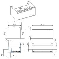 Тумба под раковину La Fenice Elba 90 FNC-01-ELB-BG-90 подвесная Синяя матовая — фото 5, Мебель для ванной