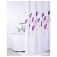 Штора для ванны Iddis Lavender Happiness 200x200 Белая Фиолетовая — фото 1, Аксессуары для туалета