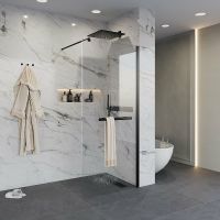 Душевая перегородка Niagara Nova 120 NG-681-12BLACK профиль Черный стекло прозрачное — фото 1, Душевые перегородки