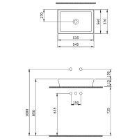 Раковина-чаша Berges Ego SL 55 181009 Белая глянцевая — фото 4, Раковины