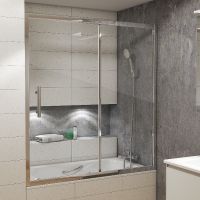 Шторка на ванну Grossman GR-170/2 Хром — фото 1, Шторки для ванной раздвижные