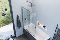 Товар: Шторка на ванну Excellent Liner 110 KAEX.2920.1100.LP Хром/Прозрачный - фото 2 Шторка на ванну Excellent Liner 110 KAEX.2920.1100.LP Хром/Прозрачный — фото 2, Неподвижные шторки для ванной