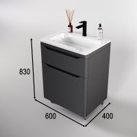 Тумба под раковину Style Line Марелла 60 Люкс Plus Серый матовый антискрейтч арт-СС-00002397 — фото 7, Тумбы под раковину